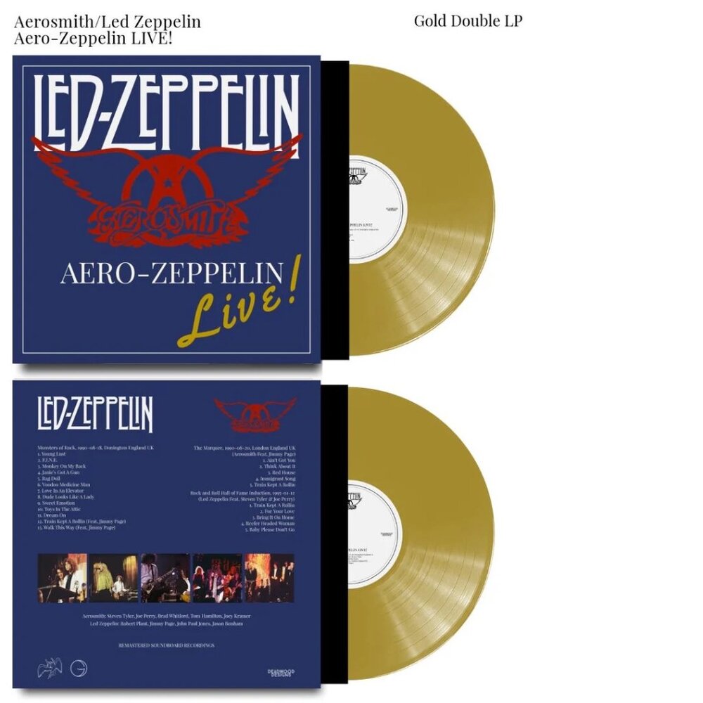 Aero-Zeppelin Live 2 LP Gold Vinyl Aerosmith Led Zeppelin New Import Jimmy Page